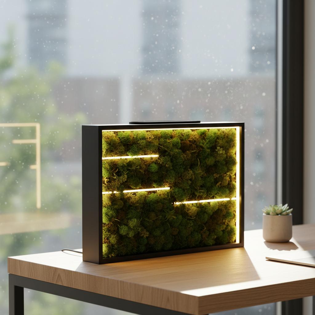 Solar-Powered Biophilic Moss Lamp